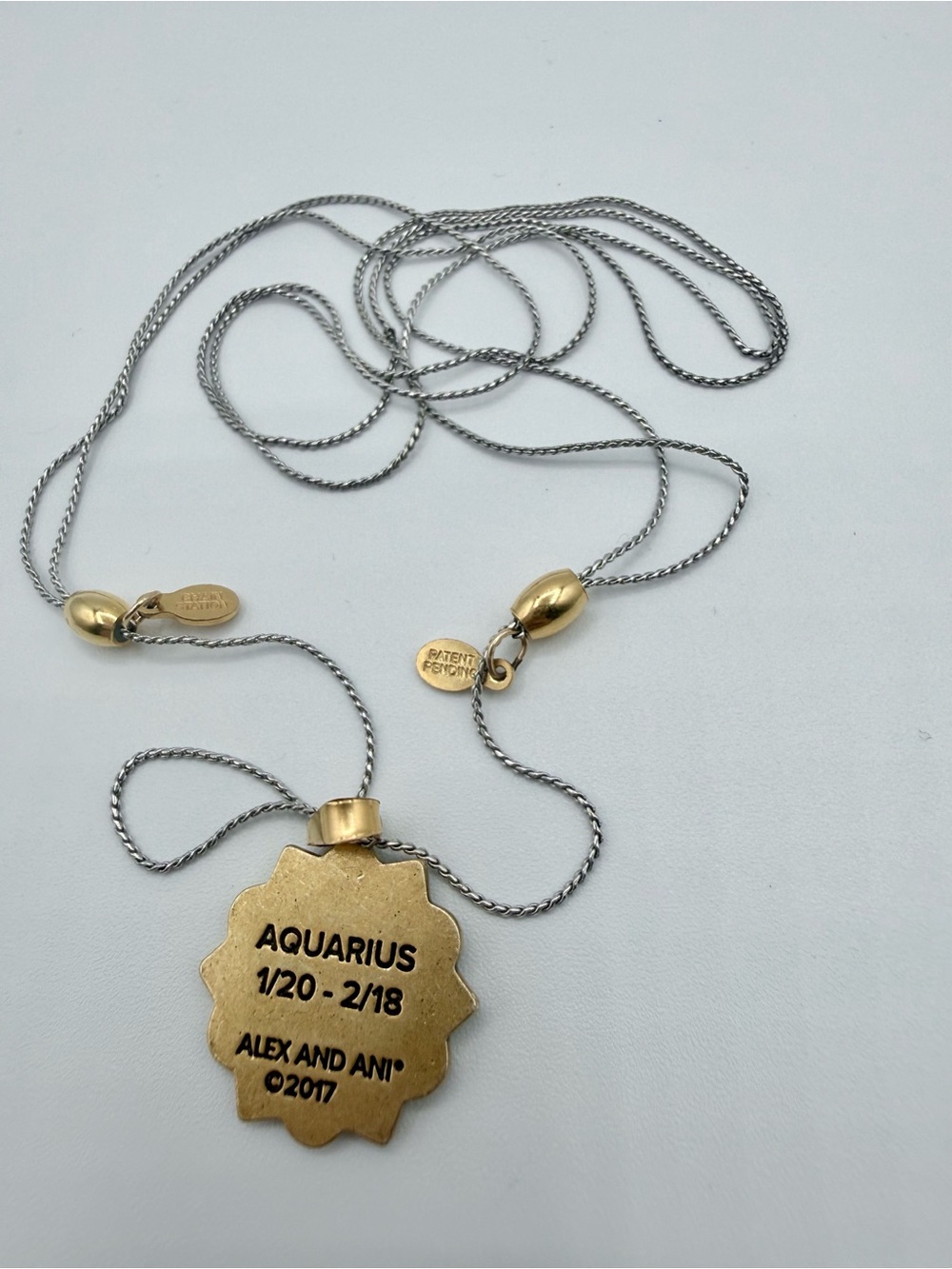Alex and Ani Aquarius zodiac necklace - gold & silver tone